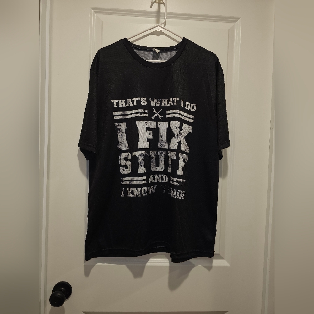 Mens Black Graphic Tee - I Fix Stuff Printed T-Shirt🔧🛠